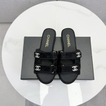 샤넬 뮬 스웨이드 키드스킨 블랙 슬리퍼 G47043  JM