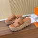 에르메스 여성 에제 30 스웨이드 내추럴 굽5-8CM 샌들 브라운  H221026Z370A3  JM