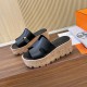 에르메스 여성 에제 30 스웨이드 내추럴 굽5-8CM 샌들 블랙 H221026Z370A3  JM