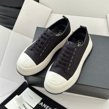 샤넬  CC 로고 코튼 램스킨 운동화  굽5.5CM 블랙 화이트 스니커즈 G47074  JM