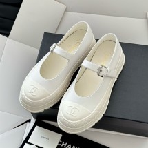 샤넬 26SS 메리제인 플랫 슈즈 굽5.5CM 아이보리 G47073  JM