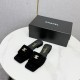 샤넬 26SS 턴락 CC 스웨이드 뮬 샌들 굽1.5CM 블랙 G47213  JM