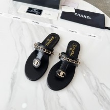 샤넬 CC 로고 턴락 체인 쪼리 슬리퍼 블랙 G46405  JM