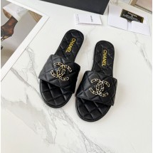 샤넬 체인 CC로고 퀄팅 뮬 슬리퍼 블랙 G39954  JM