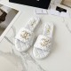 샤넬 체인 CC로고 퀄팅 뮬 슬리퍼 화이트 G39954  JM
