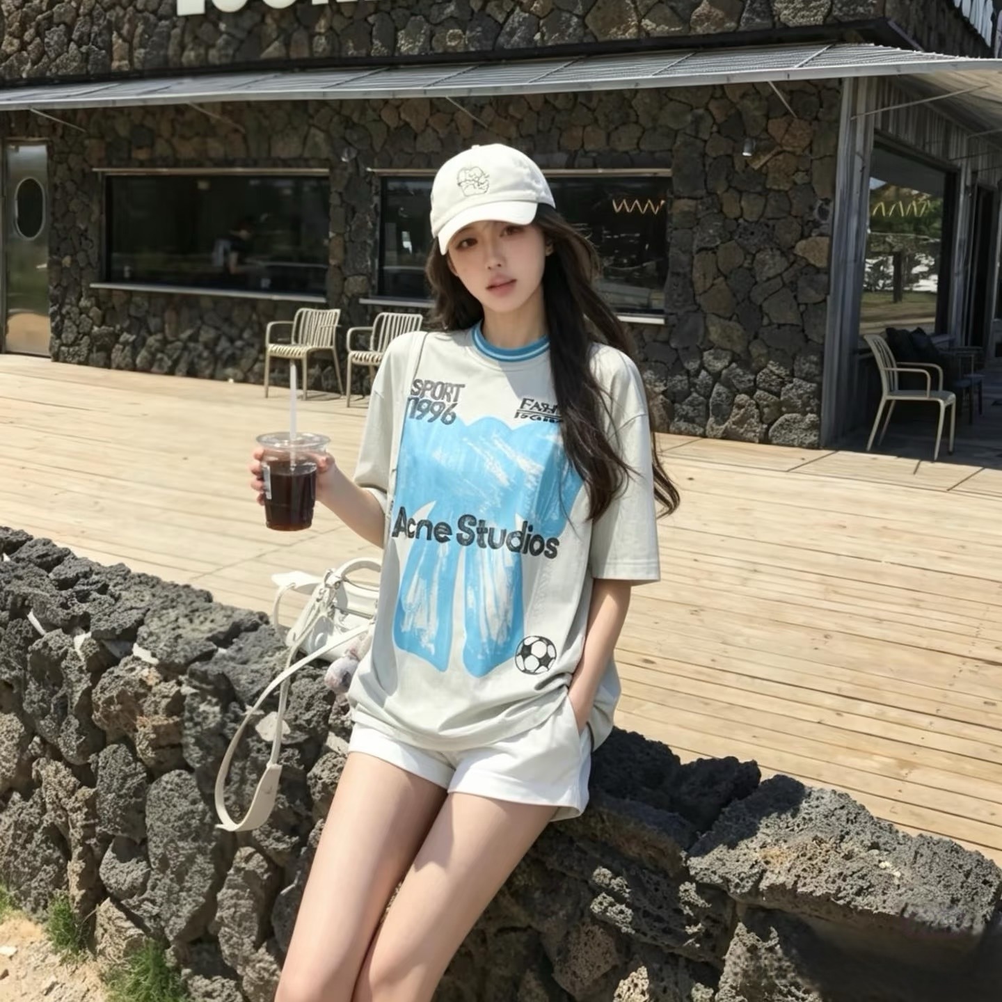 아크네스튜디오 스포츠 저지 그래픽 티셔츠 CL0486  H