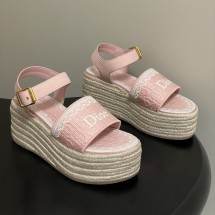 디올 덴텔 웨지힐 샌들 굽8CM 핑크 KDO704DET