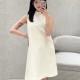 디올 부클레 스트레이트 드레스 화이트 621R21A1761  H