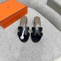 에르메스 여성 오아시스 굽5CM 블랙 샌들 슬리퍼 H071002Z  JM
