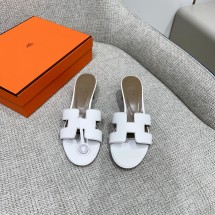 에르메스 여성 오아시스 굽5CM 화이트 샌들 슬리퍼 H071002Z  JM