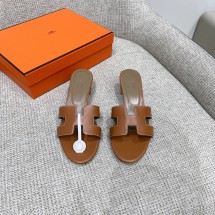 에르메스 여성 오아시스 굽5CM 브라운 샌들 슬리퍼 H071002Z  JM
