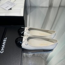 샤넬 CC 로고 발레리나 플랫슈즈 화이트 G02819 Y01552  JM