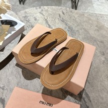 미우미우 26SS 여성 스트랩 샌들 카멜 커피 5Y638E  JM