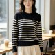 디올 리비에라 마리니에르 스웨터 레귤러 핏 블루 화이트 693M621A7030  H