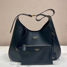 프라다 26FW 코코아 블랙 라지 호보 백 1BC299