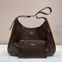 프라다 26FW 코코아 브라운 라지 호보 백 1BC299